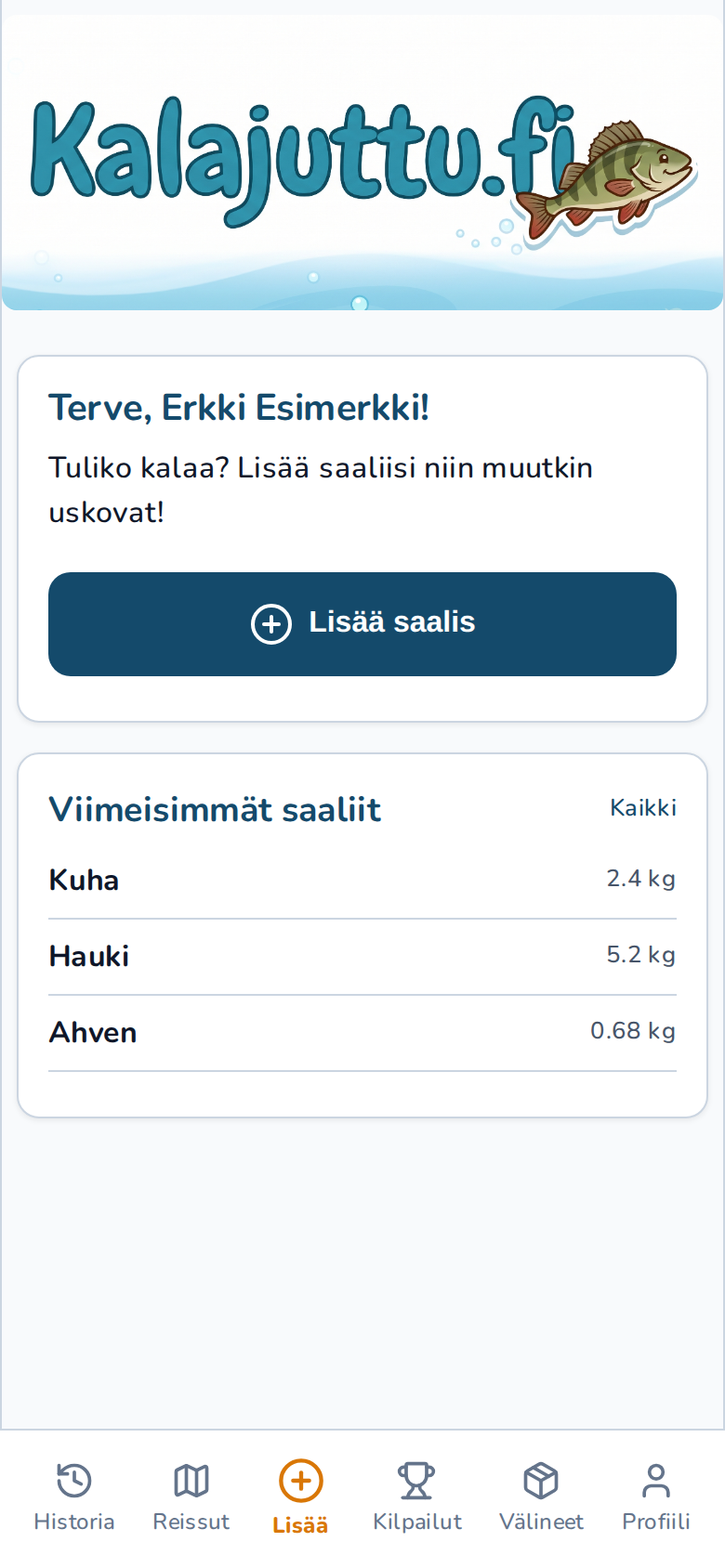 Kalajuttu etusivu Erkki Esimerkki