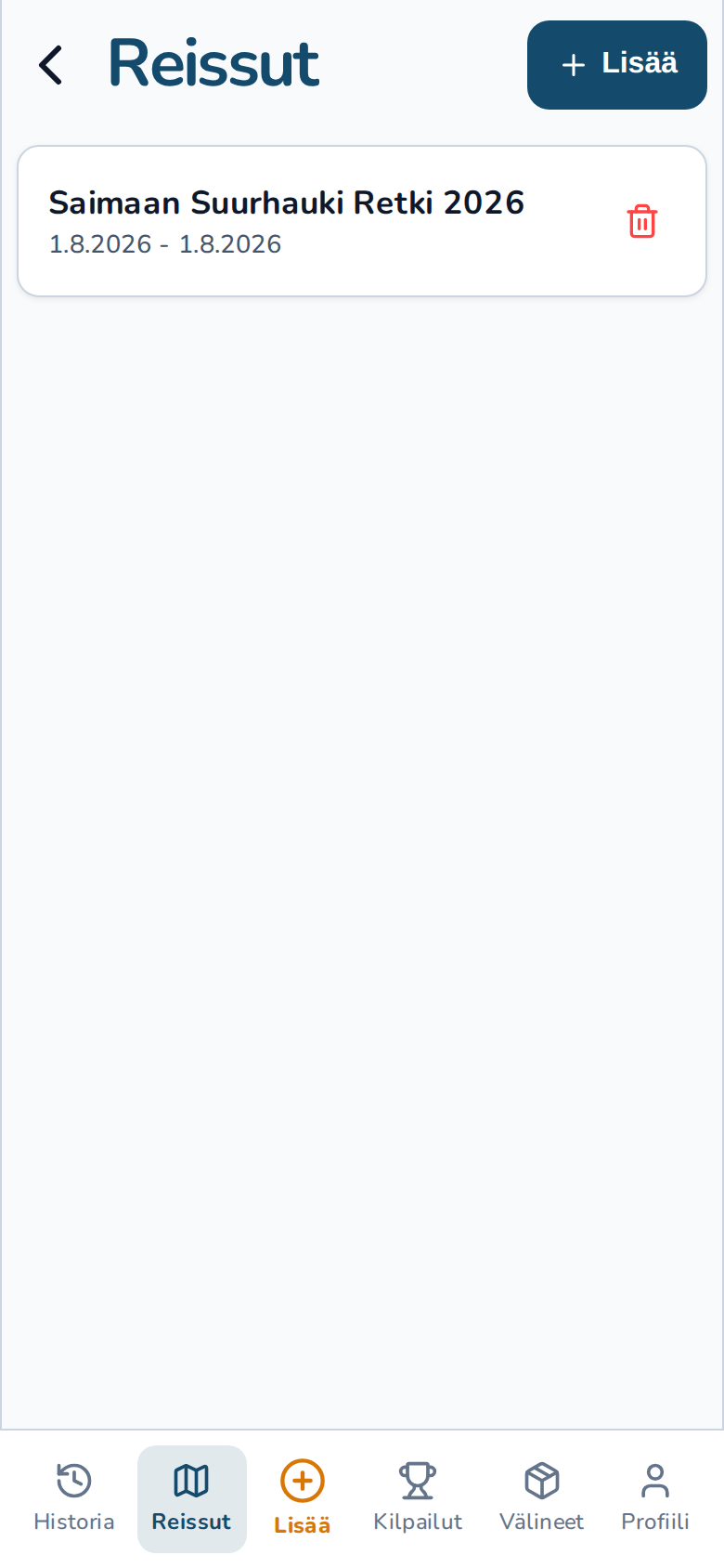 Kalastusretket näkymä